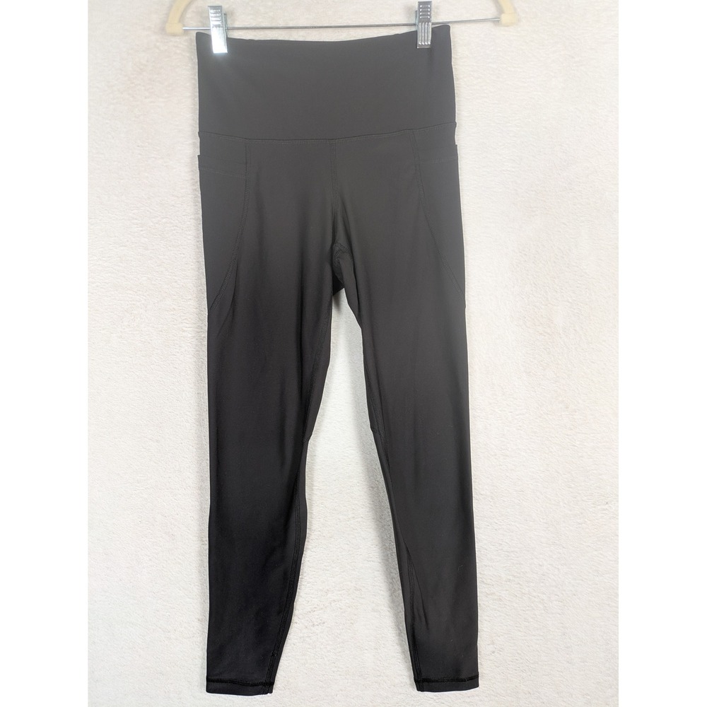 Old Navy Leggings Women's S Black High-Rise PowerSoft Go-Dry Pockets Activewear